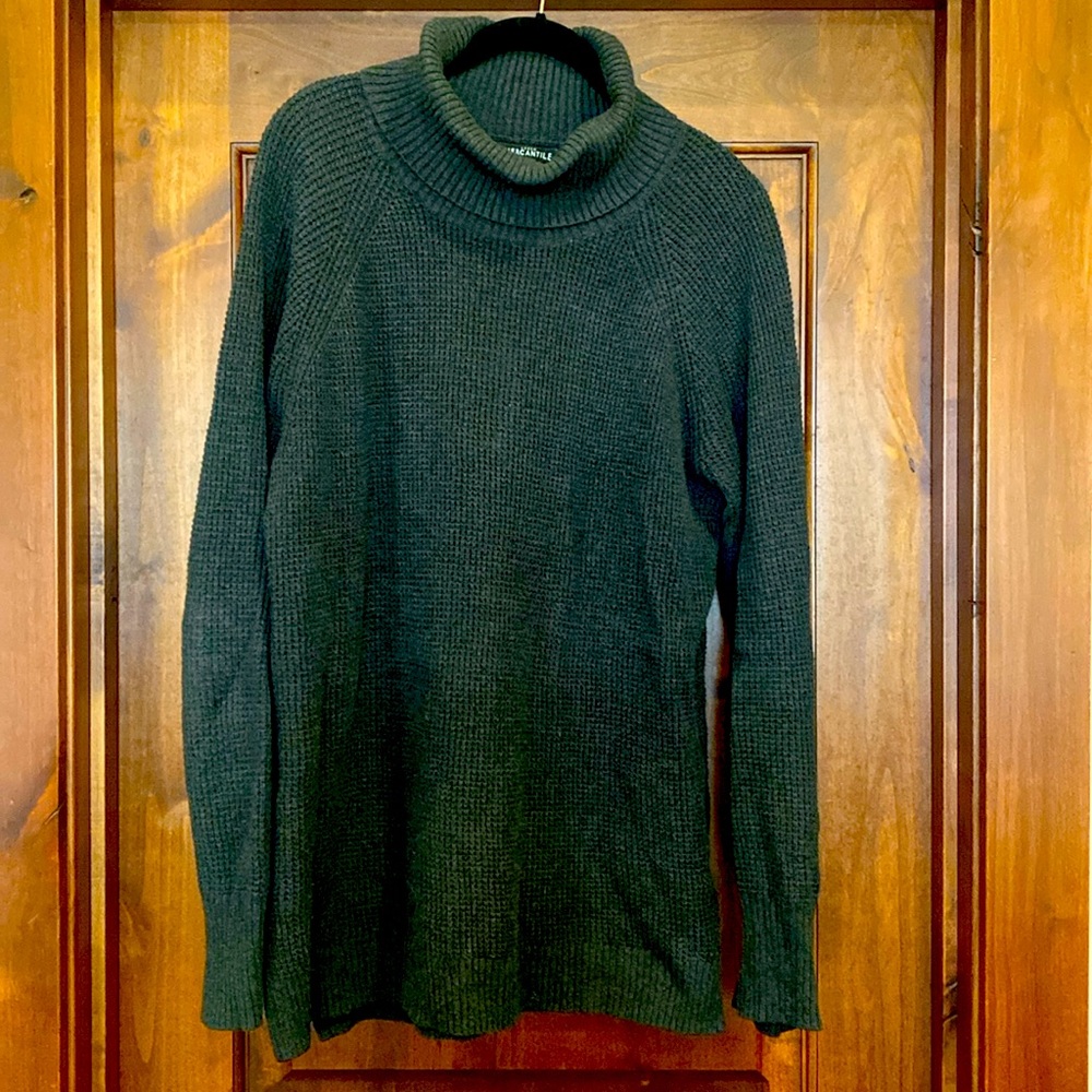 JCrew Mercantile charcoal waffle tunic turtleneck sweater, XL